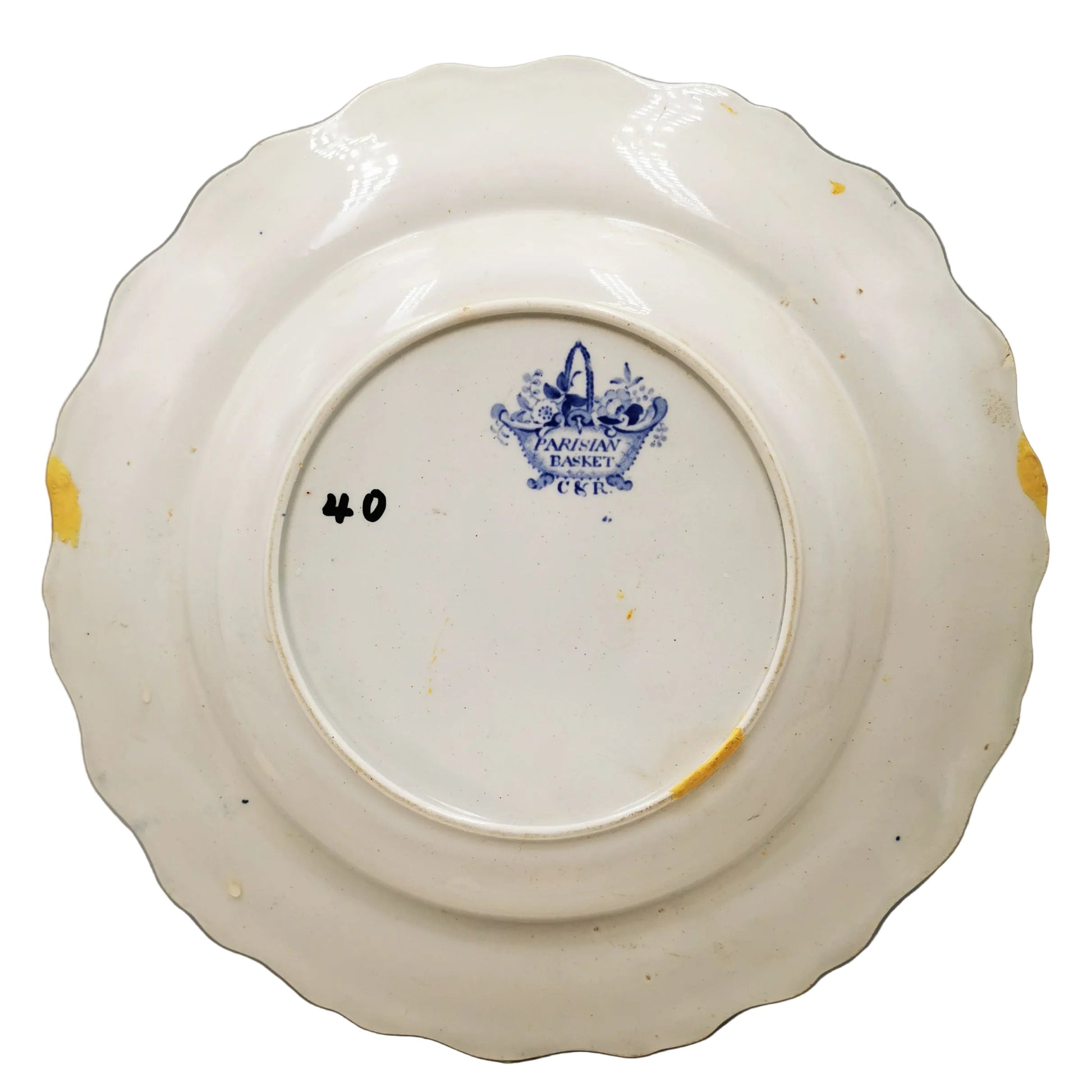 Chetham & Robinson Parisian Basket Soup Plate Blue and White China c1820
