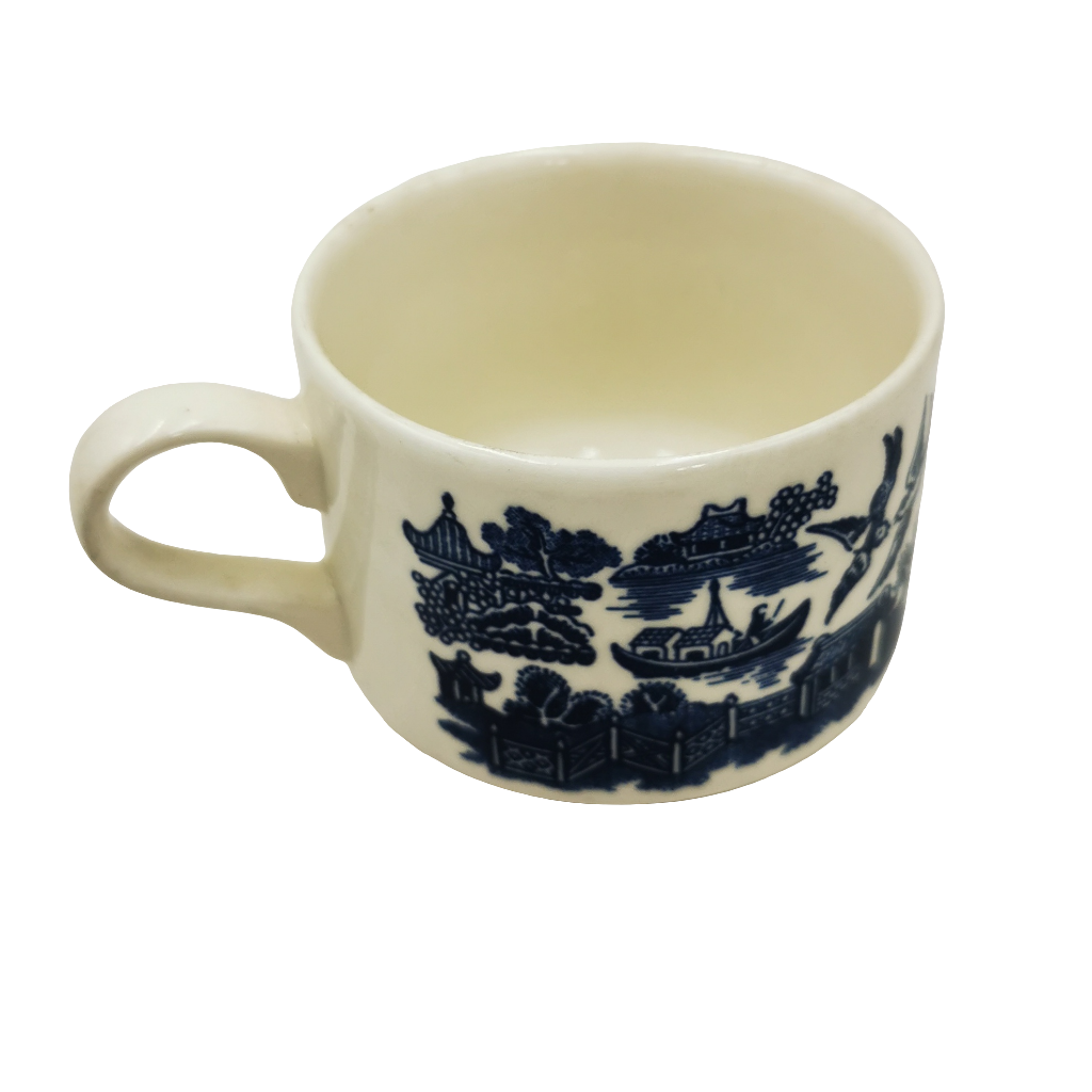 Churchill Blue Willow Blue And White China Mid-Century Teacup