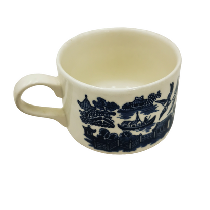 Churchill Blue Willow Blue And White China Mid-Century Teacup