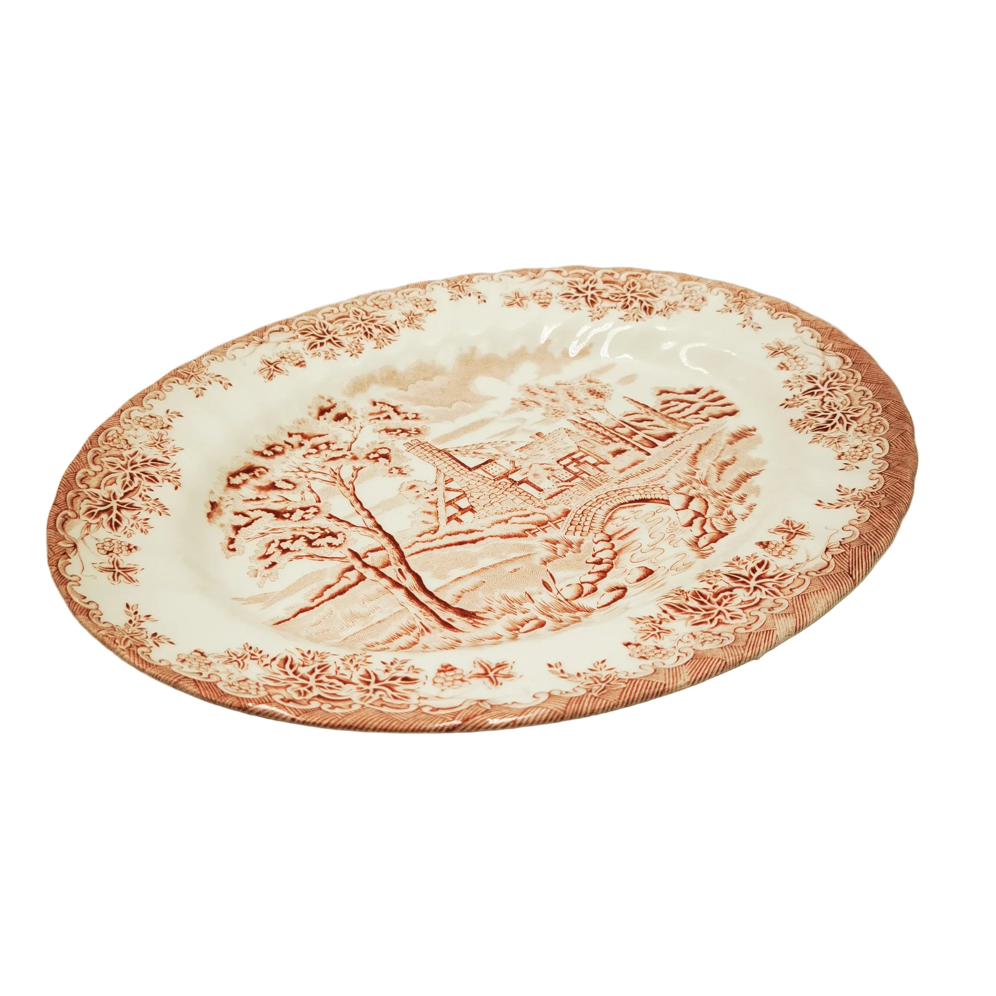 Churchill-The-Brook-Red-and-White-China-12.25-inch-Platter