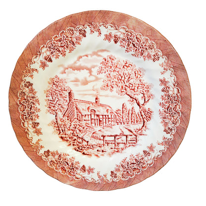 Churchill The Brook Red and White  China Dinner 10.5-inch Plate