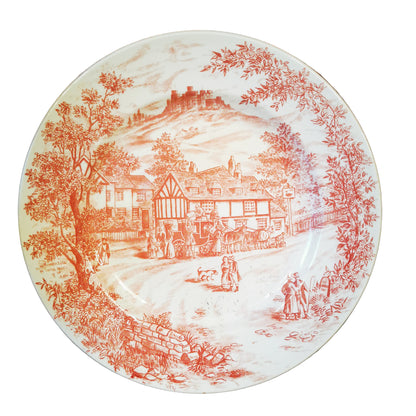 Churchill The Swan Inn Red and White  China Dinner 9.5-inch Plate