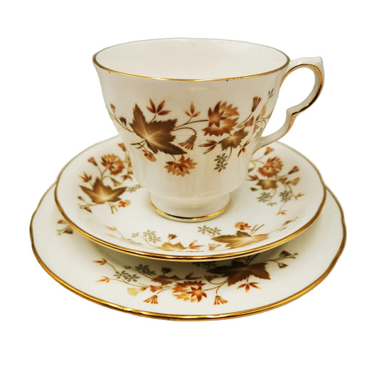 Colclough Avon Bone China D-Shape Teacup, Saucer sand Side Plate Trio