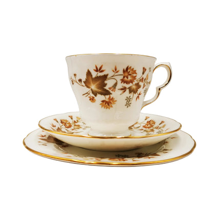 Colclough-Avon-Bone-China-D-Shape-Teacup,-Saucer-and-Side-Plate-Trio