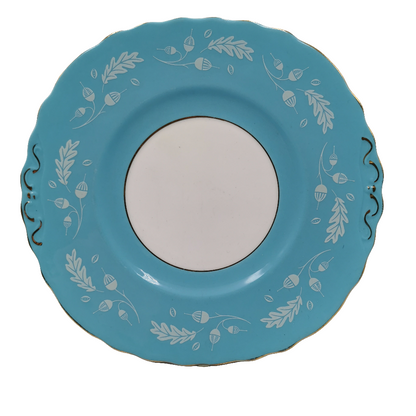 Colclough Blue Acorn China 7582 Cake Plate