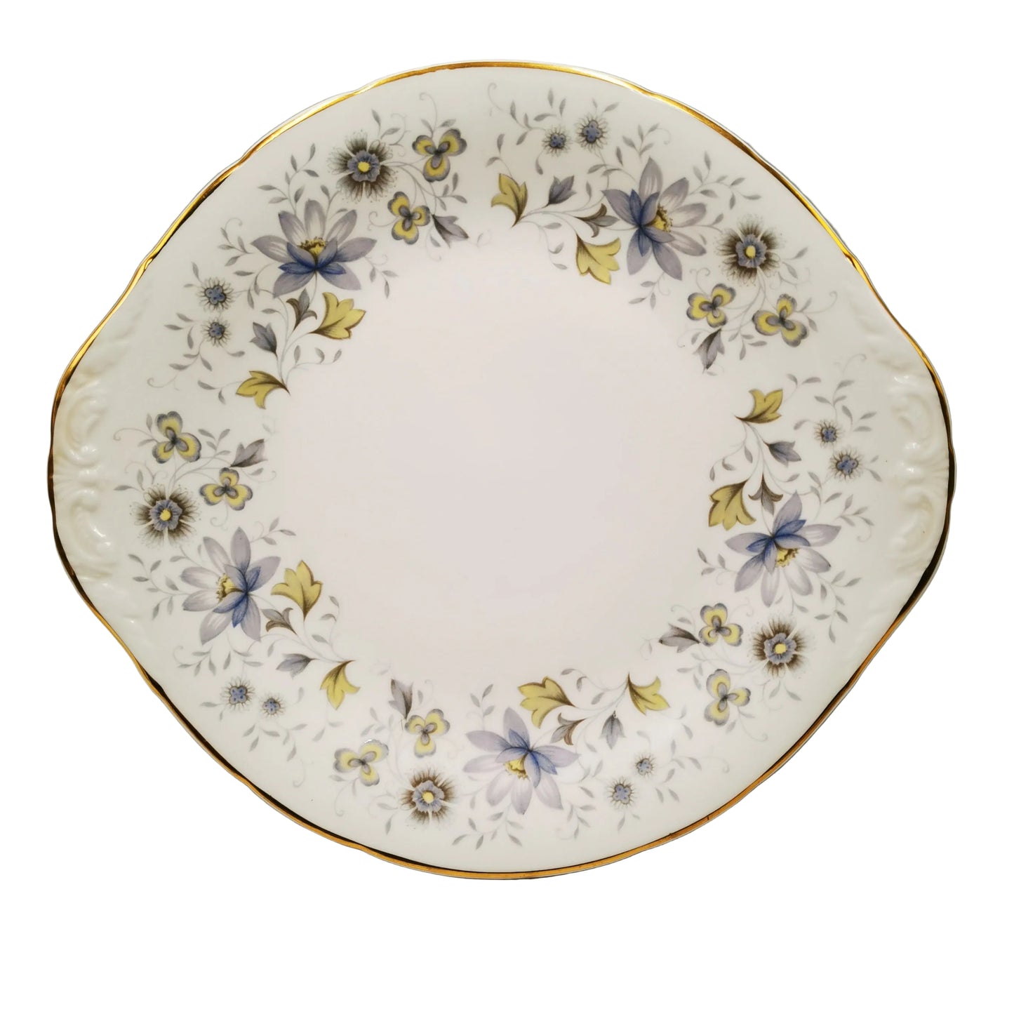 Colclough Rhapsody in Blue bone china cake plate