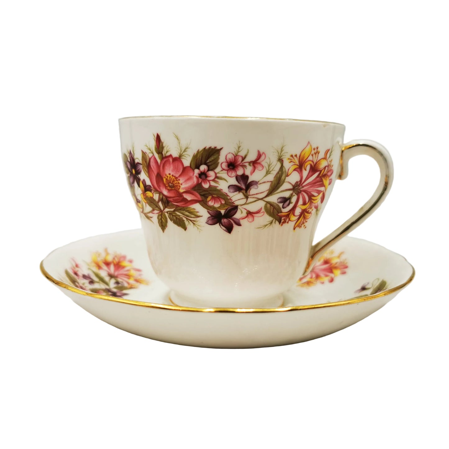 Colclough-Wayside-Bone-China-Breakfast-Cup-and-Saucer
