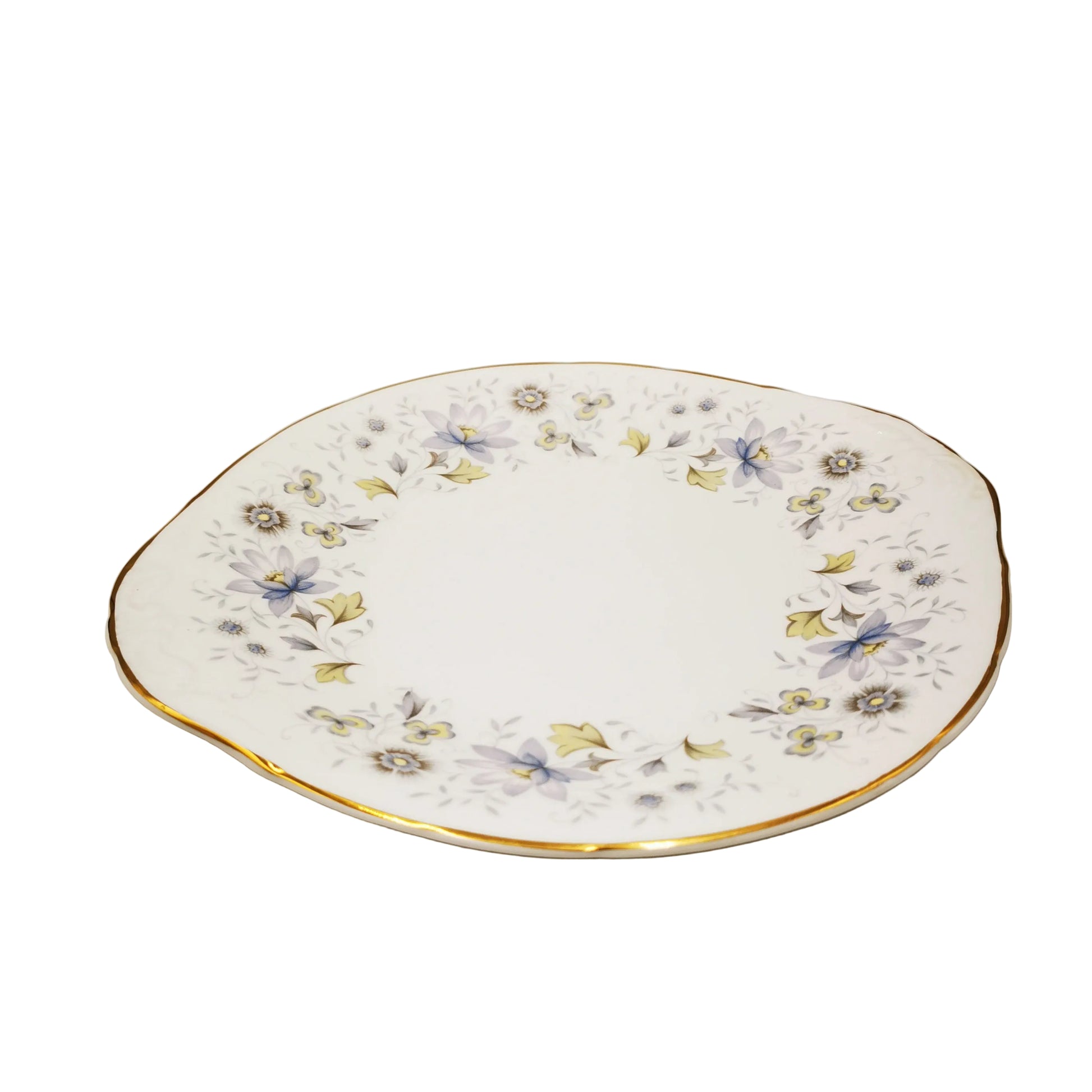 Colclough Rhapsody in Blue bone china cake plate
