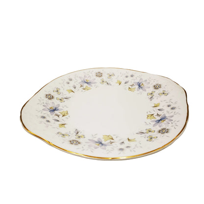 Colclough Rhapsody in Blue bone china cake plate