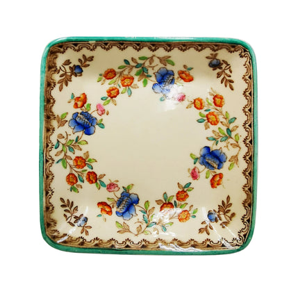 Copeland Spode Audley Green Rim Square Pin Dish