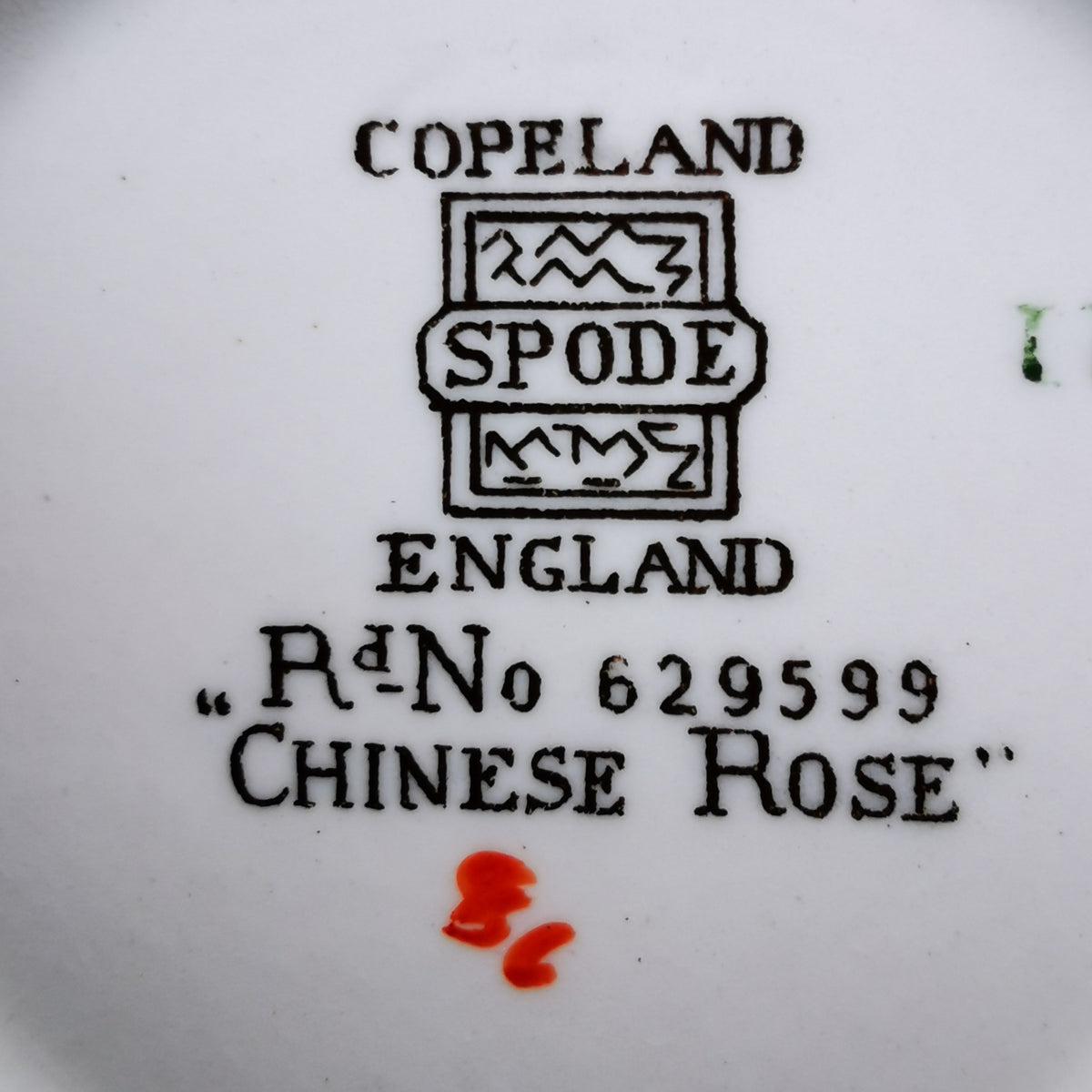 Copeland-Spode-Chinese-Rose-Green-Rim-Factory-Mark