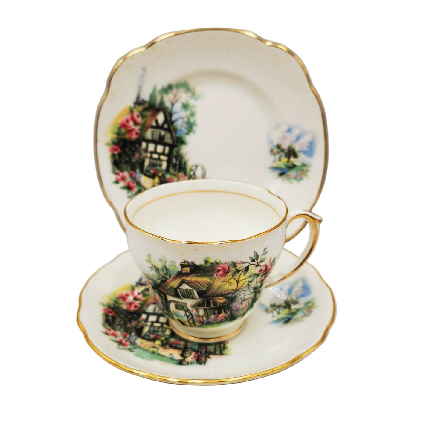 Duchess China Brookfield 658 Pattern Teacup, Saucer and Side Plate Trio