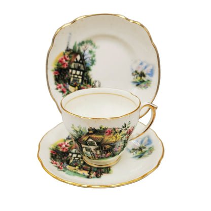 Duchess China Brookfield 658 Pattern Teacup, Saucer and Side Plate Trio