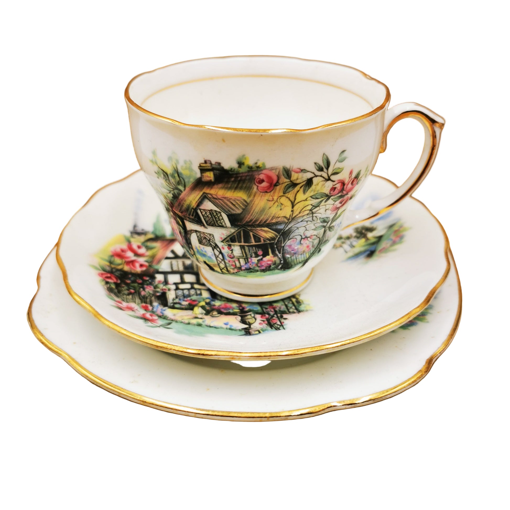Duchess China Brookfield 658 Pattern Teacup, Saucer and Side Plate Trio