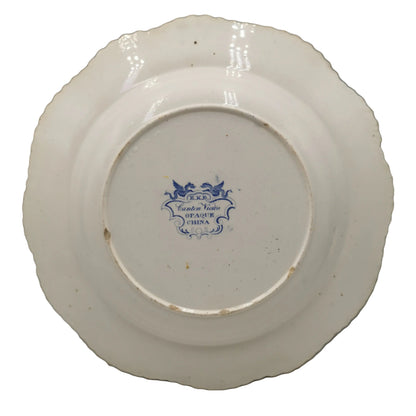 Elkin Knight & Bridgwood Canton Views Blue and White China Soup Plate 1827-1840