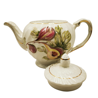 Ellgreave Wood & Sons Staffordshire Vintage Fig & Fruit China Teapot
