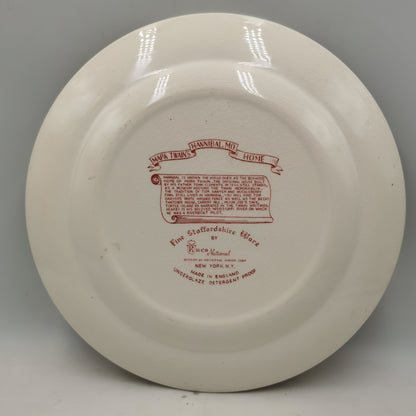 Enco-National-Mark-Twain-Red-and-White-China-Dinner-10-inch-Plate