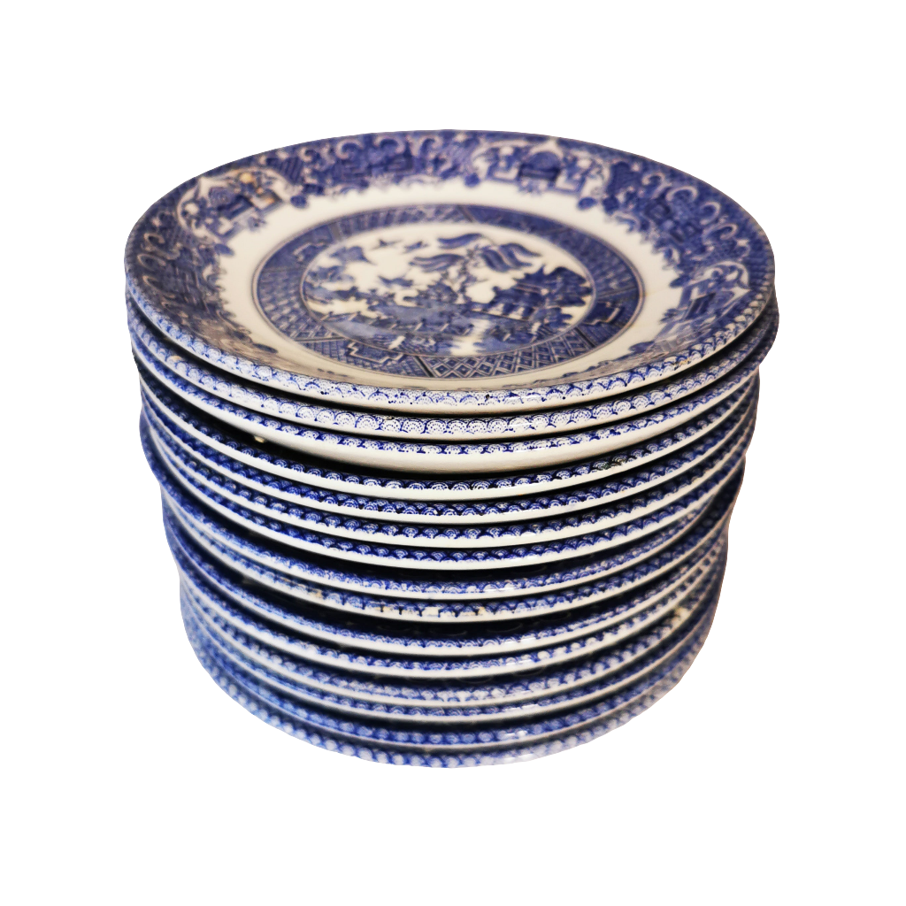 English Ironstone Tableware Old Willow China Saucer