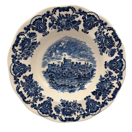Enoch Wedgwood Blue and White China Royal Homes of Britain Soup Bowl