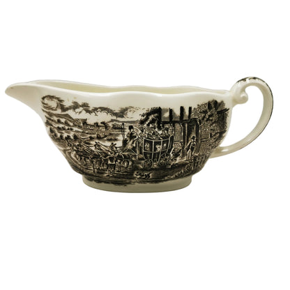 Enoch Wedgwood Dickens Coaching Days China Gravy Boat
