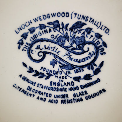 Enoch-Wedgwood-&-Co-Blue-and-White-China-Asiatic-Pheasant-Dinner-Plate