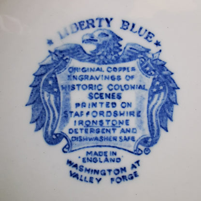 Enoch-Wedgwood-&-Co-Liberty-Blue-and-White-China-Washington-at-valley-forge-dessert-Plate