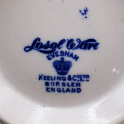 Losol Ware Keeling and Co Evesham Blue and White China Gravy Jug