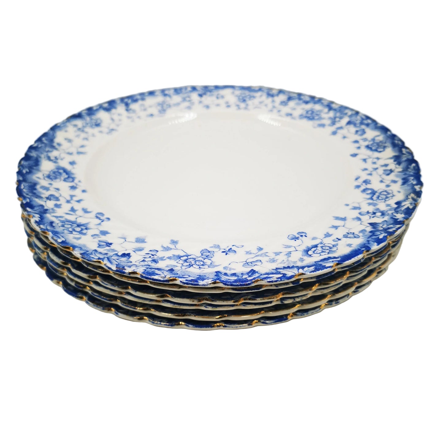 Fenton Pottery Co Antique Blue and White China 10.25-inch Dinner Plate