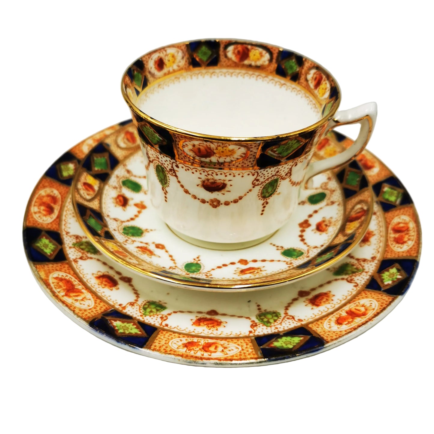George Proctor & Co Gladstone China Imari 1664 Teacup Trio