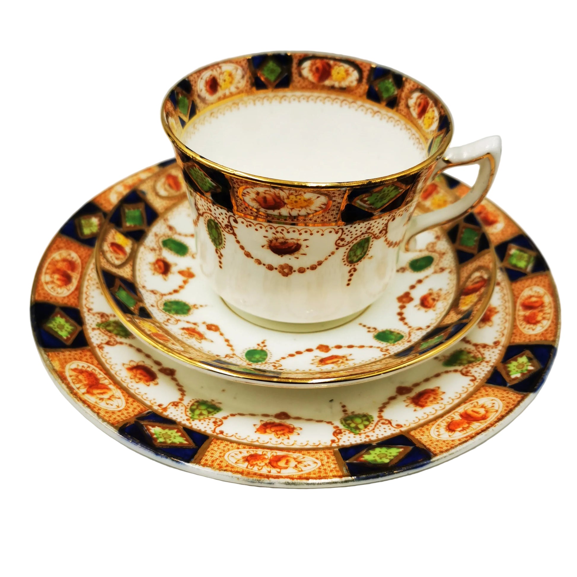 George Proctor & Co Gladstone China Imari 1664 Teacup Trio