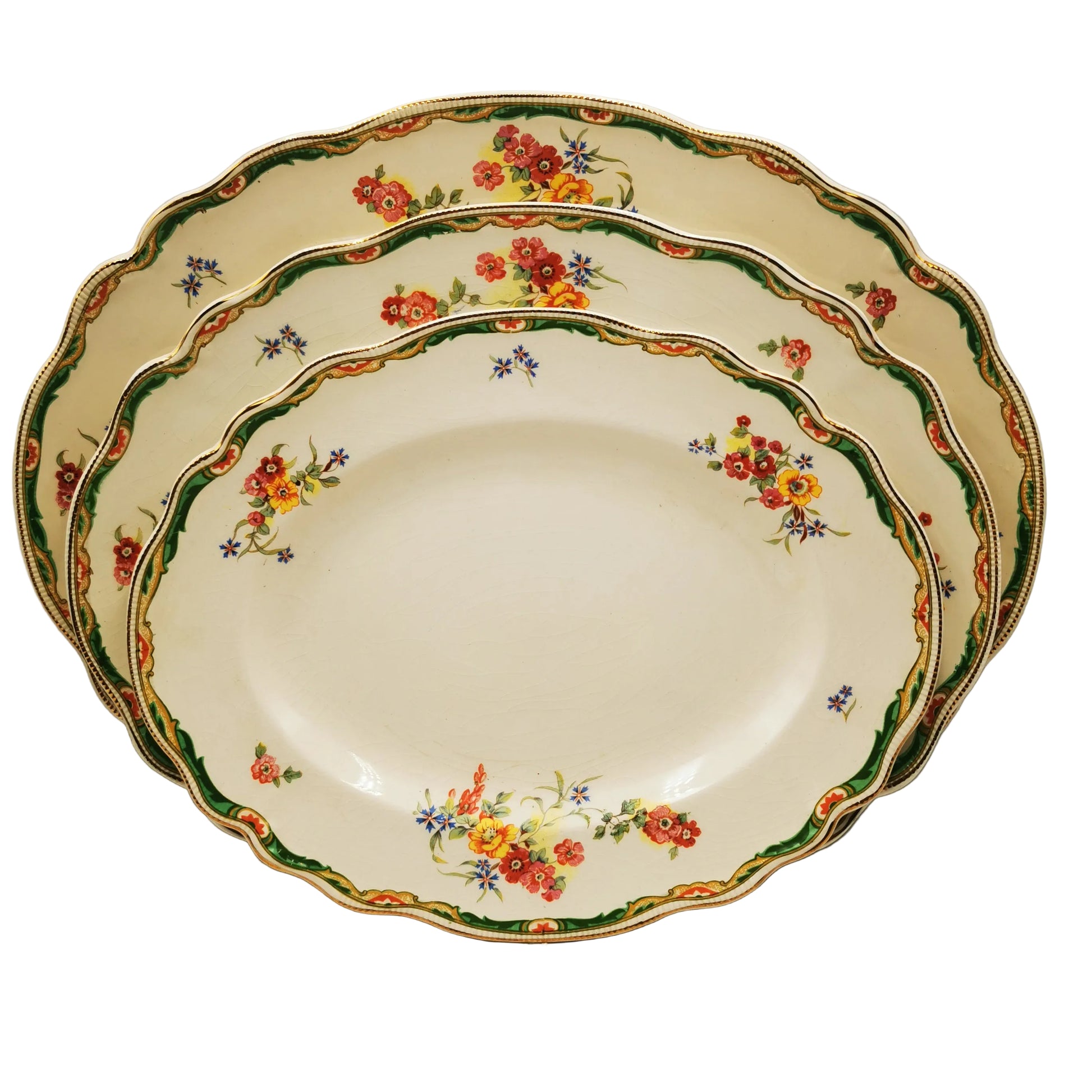 Graduated 3 Platter set Johnson Brothers China Old Staffordshire Ilford
