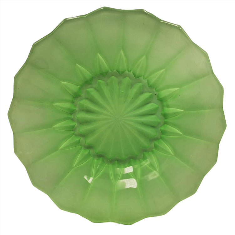 Vintage Green Pressed Glass Serving plate