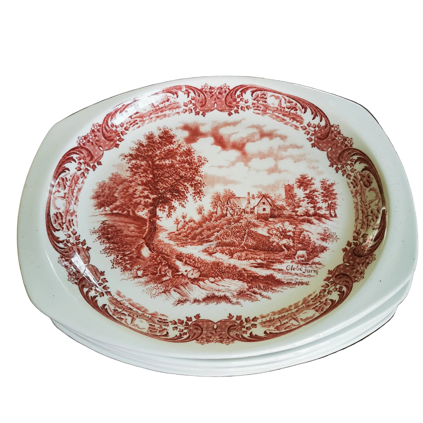 Grindley-Scenes-after-Constable-Glebe-Farm-Red-and-White-China-Steak-PlateS