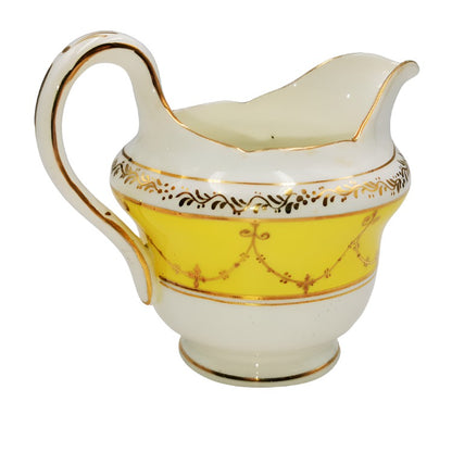 Antique Jackson and Gosling china Grosvenor Ye Olde English in design 4529 Milk or Cream Jug in primrose yellow