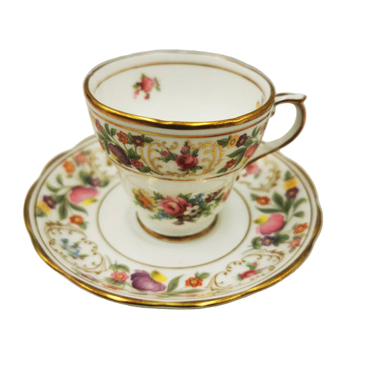 Hammersley Dresden Spray Floral China Demitasse Cup and Saucer