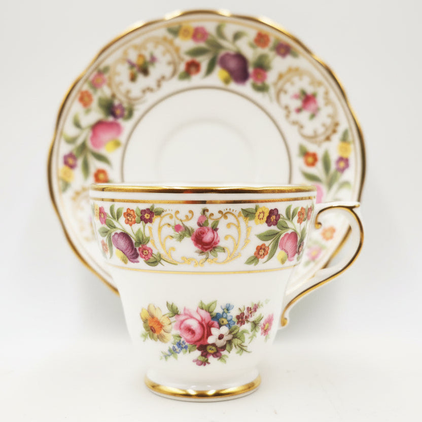 Hammersley Dresden Spray Floral China Demitasse Cup and Saucer