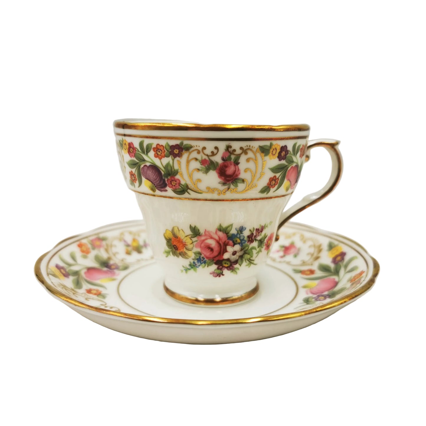 Hammersley Dresden Spray Floral China Demitasse Cup and Saucer