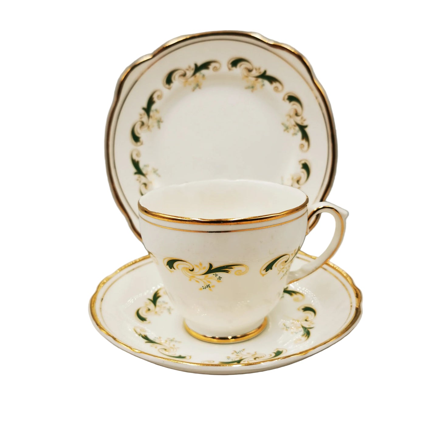 Harleigh-Art-Deco-China-Teacup-Saucer-and-Side-Plate