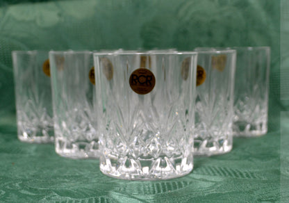 Set of 6 Royal Crystal Rock Italian Old Fashioned Whiskey Tumblers