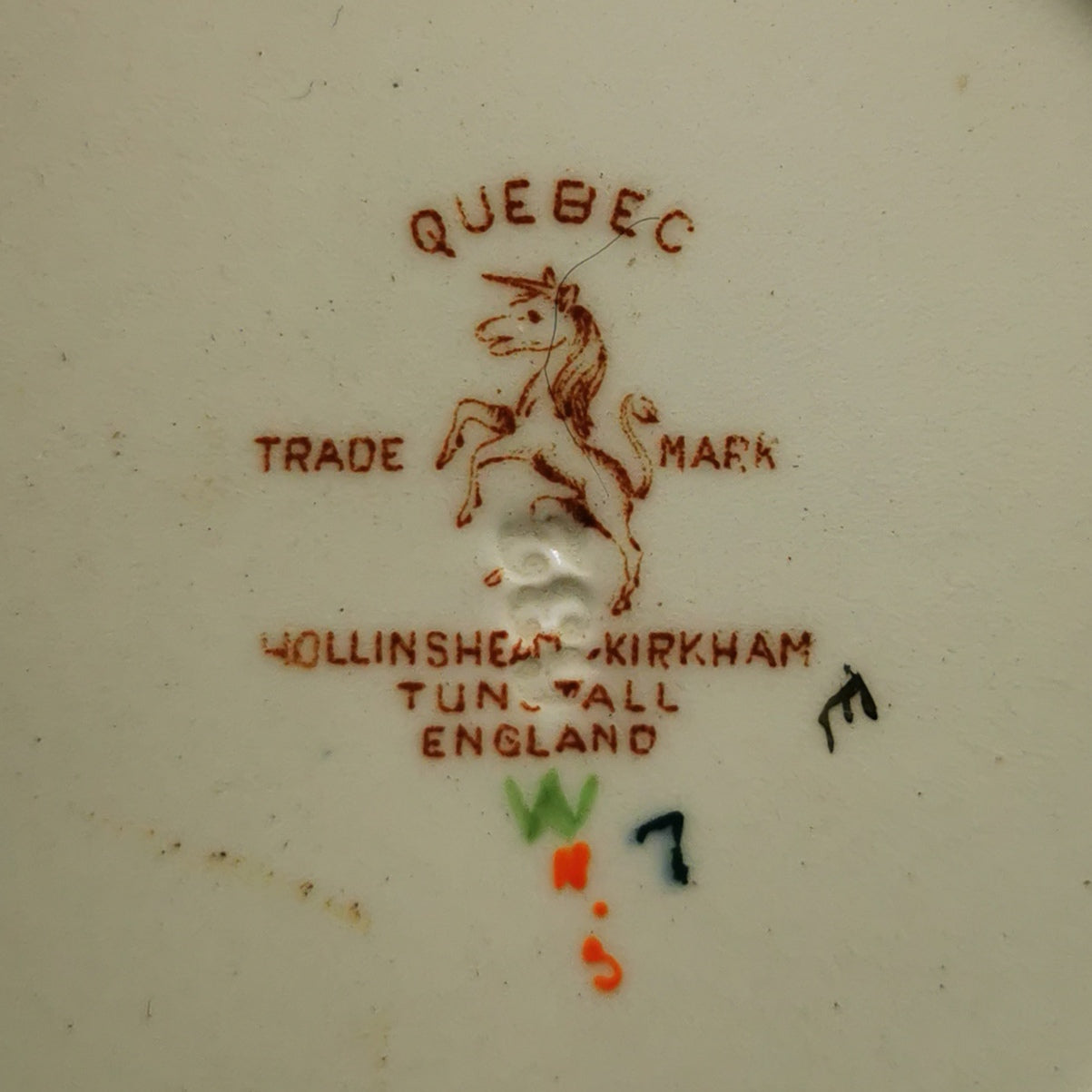 Hollinshead & Kirkham Quebec Pattern China Square Soup Bowl