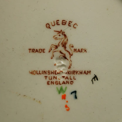 Hollinshead & Kirkham Quebec Pattern China Square Soup Bowl