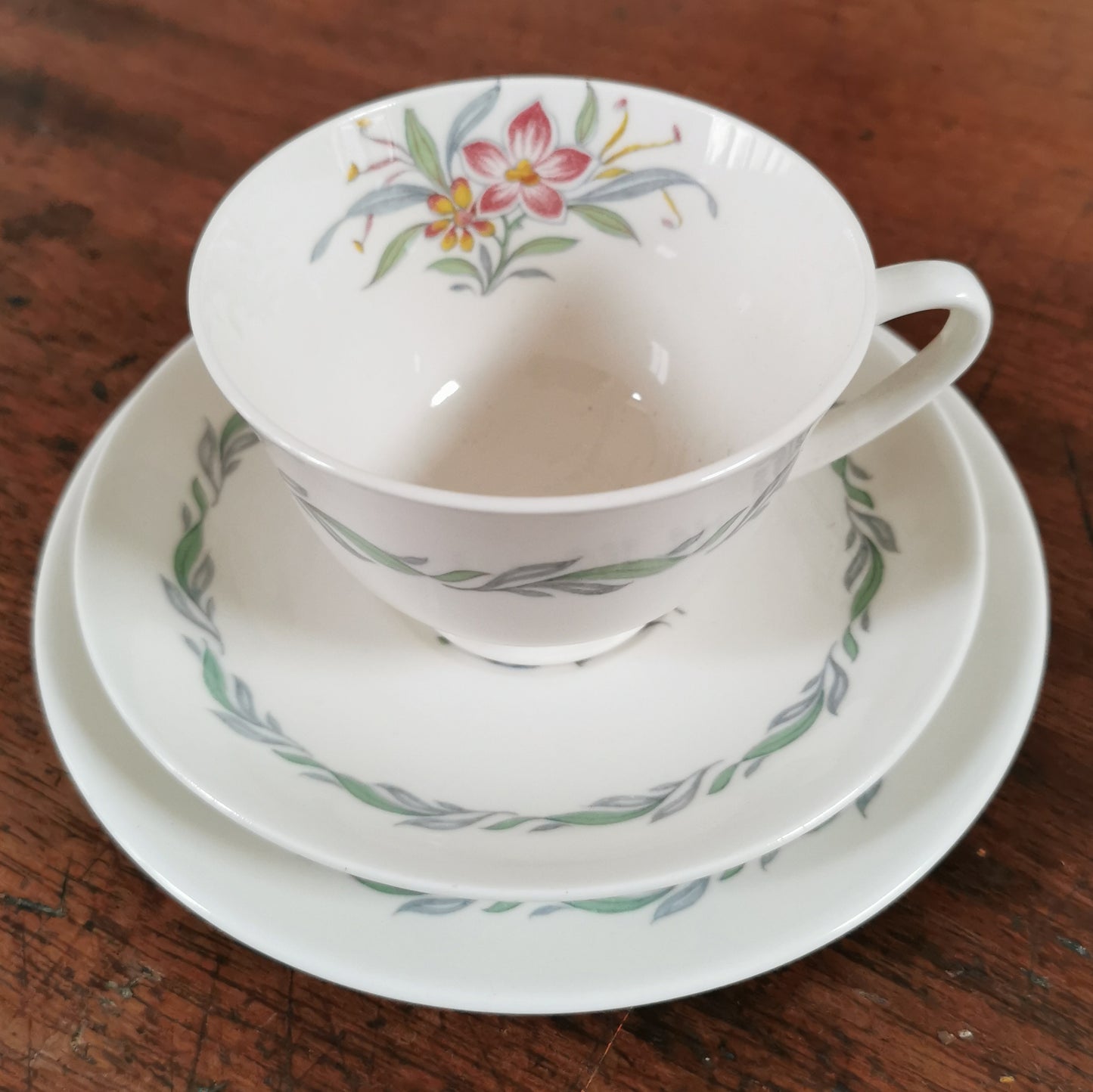 Royal Doulton Floral China Fairfield D6339 Teacup, Saucer and Side Plate Trio