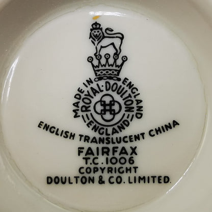 Royal Doulton Fairfax TC1006 China Teacup Saucer and Side Plate