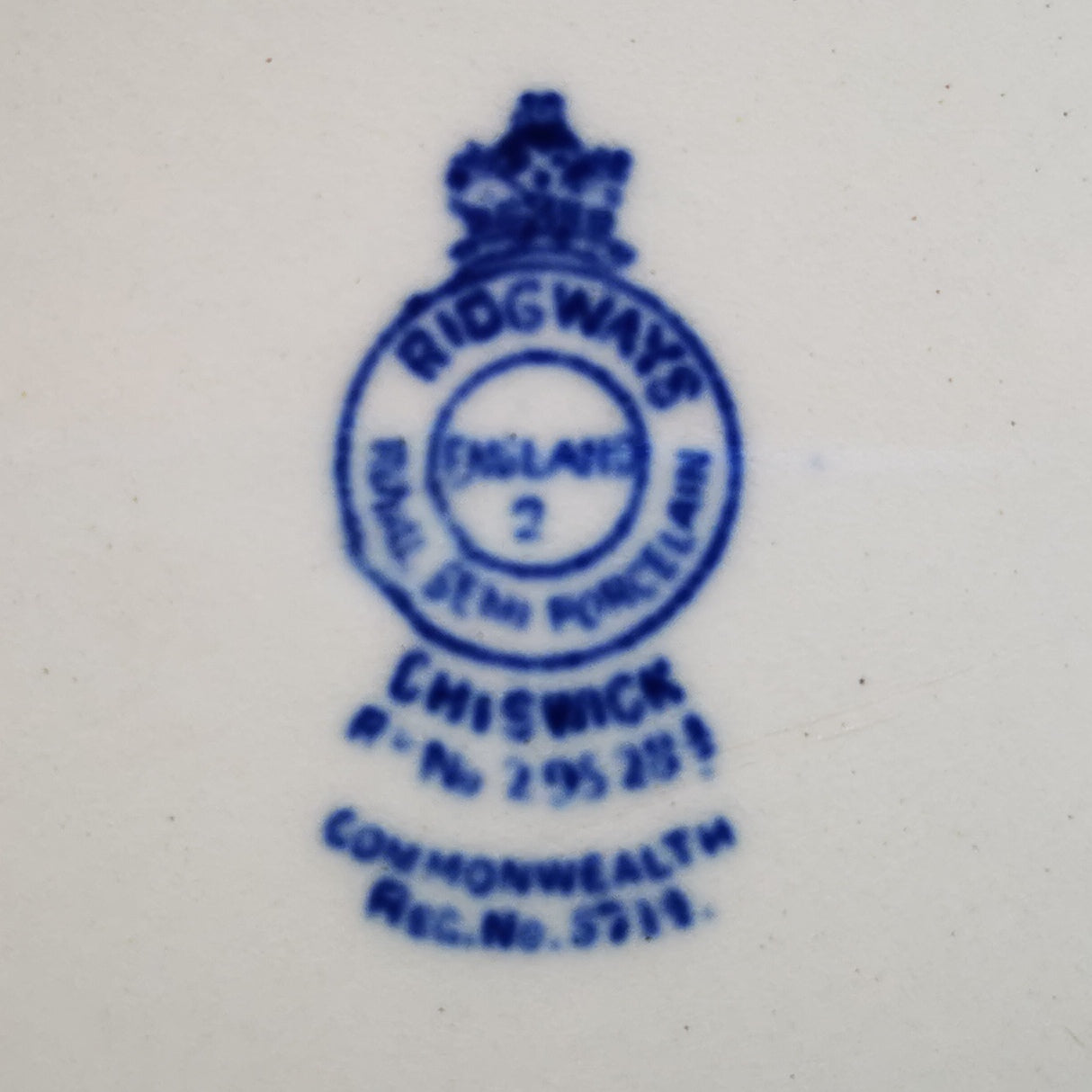 Antique Ridgway Chiswick Rd No 295284 Royal Semi Porcelain China Dinner Plate