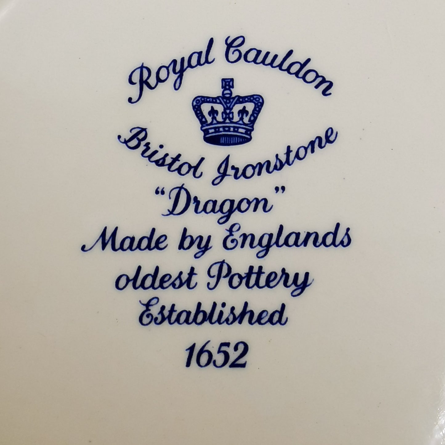 Royal Cauldon Bristol Ironstone Blue Dragon Teacup Trio