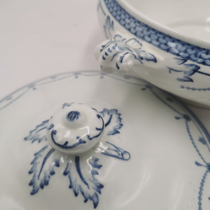 Rare Antique Thomas Till and Sons Irene Blue and White China Lidded Tureen