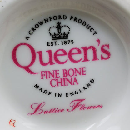 Queen's China Lattice Flowers Teacup and Saucer