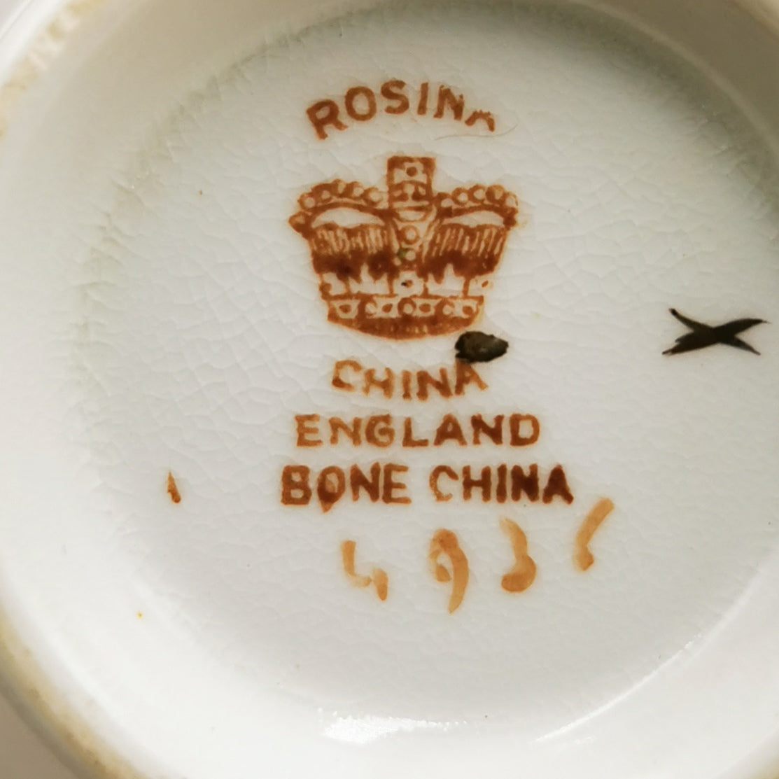 Rosina China Company Floral 4936 Teacup Saucer and Side Plate