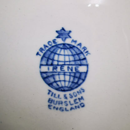 Antique Thomas Till and Sons Irene Blue and White China Side Plate