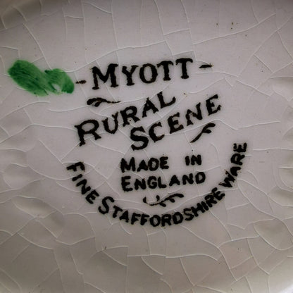 Myott China Rural Scene Gravy Boat and Platter